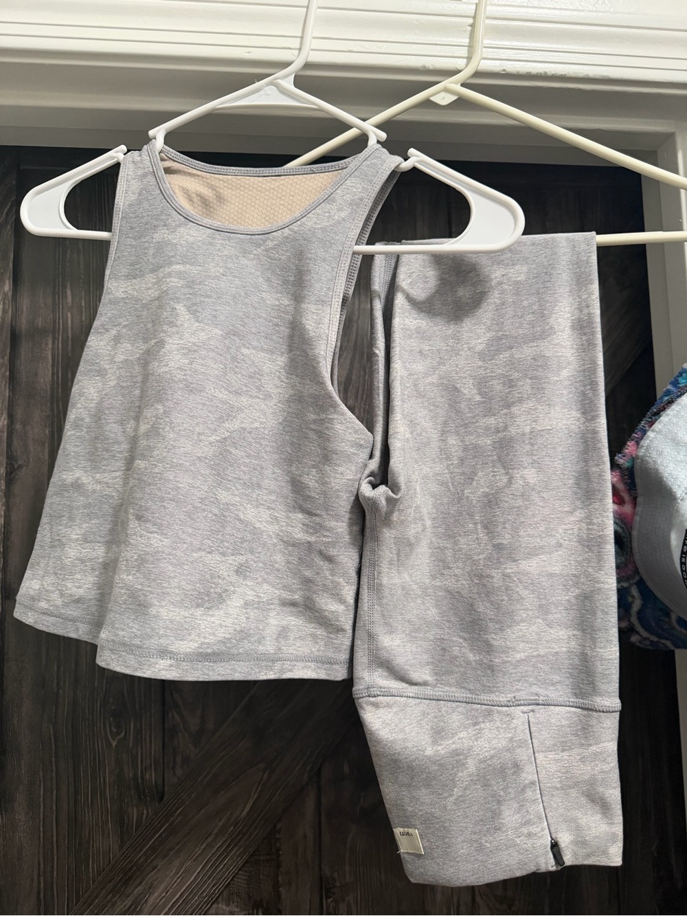 Vuori Light Grey Camo Tank & Legging Set